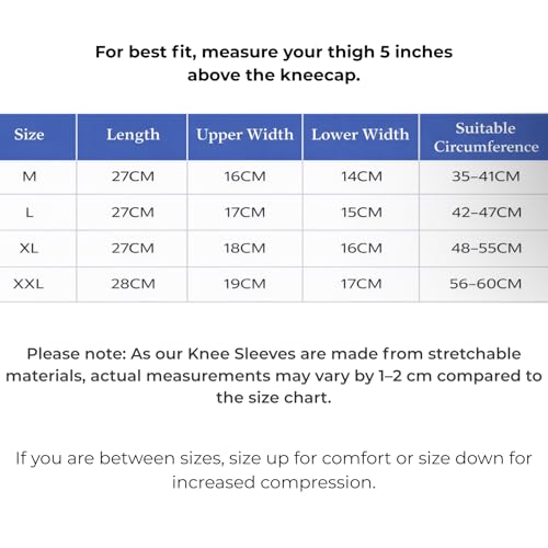 PEOCHAR Compression Knee Sleeve for Men & Women - Non-Slip Breathable Sports Support for Running, Gym Training, Football, Cycling & Weightlifting Activities, 1 Pack - Image 8
