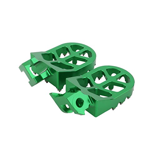 Image of AnXin Foot Pegs Pedals Rest Footpegs CNC For KX125 KX250 1997-2001 1997 1998 1999 2000 2001 Motorcycle Dirt Pit Bike Green
