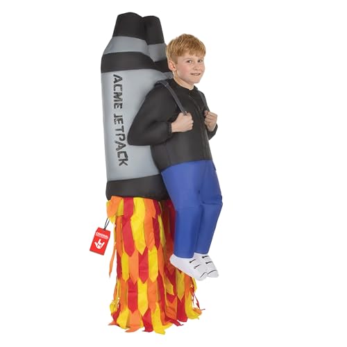 Morph Aufblasbares Raketen Kostüm für Kinder, lustiges Faschingskostüm für Jungen und Mädchen - Einheitsgröße