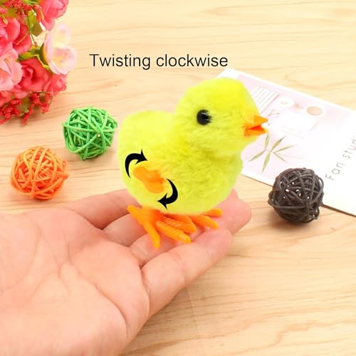 Ding Yongliang Ostern Aufzieh Huhn Spielzeug,Osterdeko Küken, 4 Stück Huhn Spielzeug Geschenk Geht für Kleine Junge Und Mädchen, küken Spielzeug Oster, Osterkorb Füllstoffe (Zufällige Farbe)
