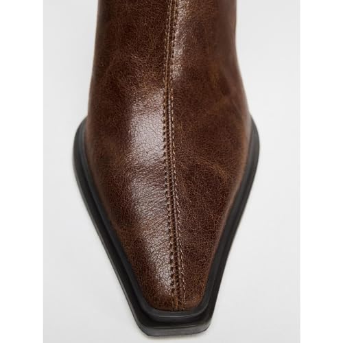 YIYA Women's Kitten Heels Knee High Boots with Buckle Wide Calf Sexy Pointed Toe Stiletto High Heels Side Zipper Fall Dress Long Boots4