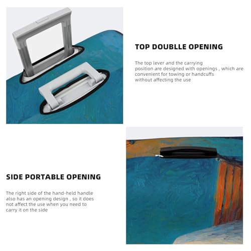 Street Bench White Ghost Holding Flowers Elastic Travel Luggage Covers Dustproof Scratch-Resistant Suitcase Protector Fit 22-24 Inch3