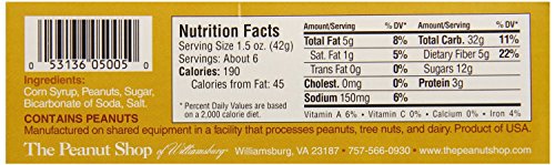 The Peanut Shop of Williamsburg Homestyle Brittle Box, Old-Fashioned Peanut Candy from Williamsburg, Peanut Brittle Hand Pulled in Copper Kettles, Gluten Free Ingredients - 10 Oz