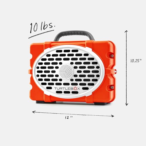 Image of Turtlebox Original Gen 3: Portable Outdoor Bluetooth Speaker - Ultra-Loud (120dB), Waterproof (IP67), Rugged, Impact-Resistant, 3-Day Battery | Party Mode: Unlimited Pairing Stereo, Orange /Gray