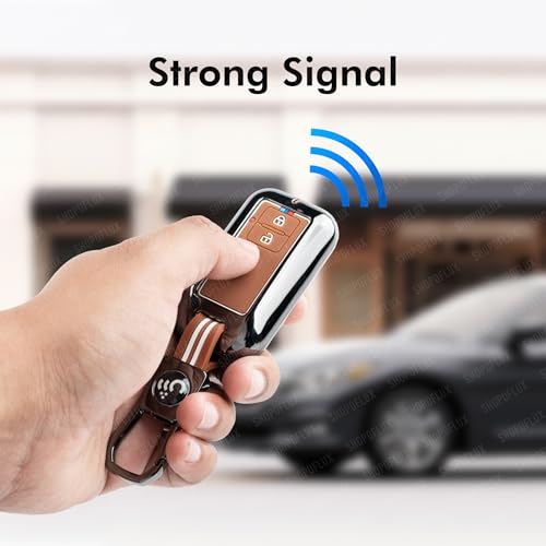 Image of SHOPOFLUX Metal key Cover Compatible with Suzuki Dzire | Ertiga 3 button smart key (Black) (Pack 1)