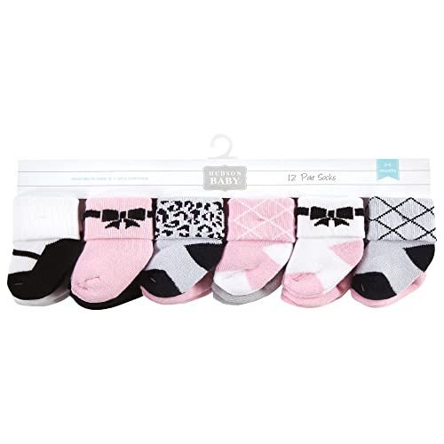 Image of Hudson Baby Baby 8-pack Cotton Rich Newborn and Terry Socks