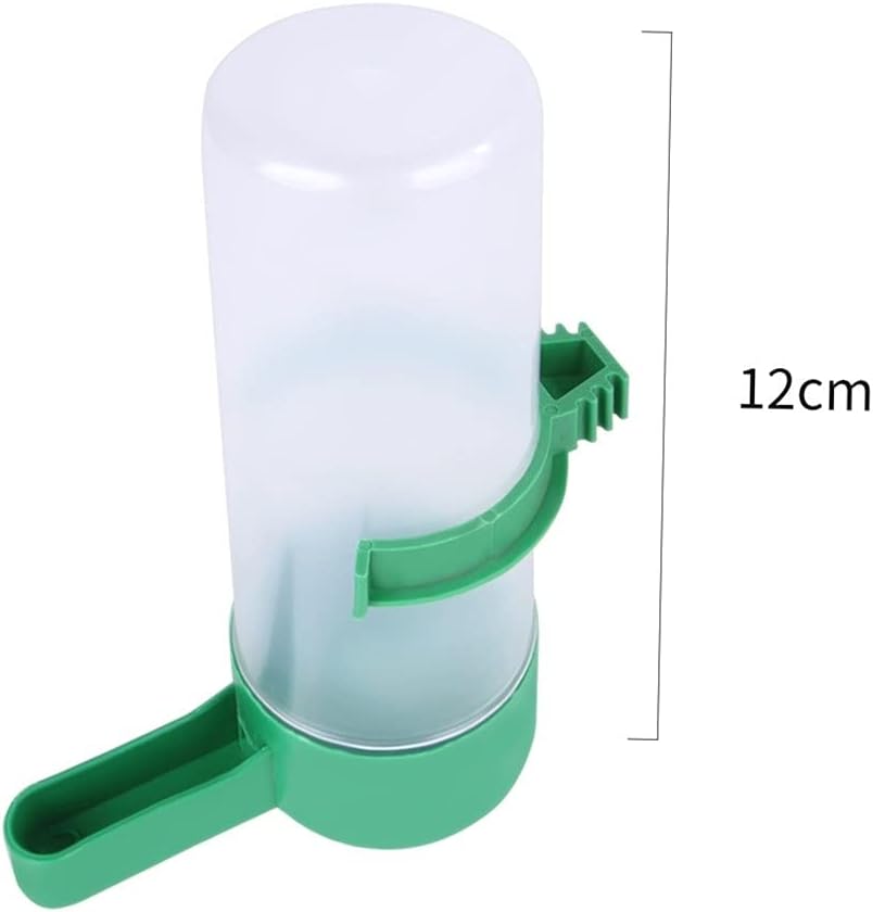 Automatic Bird Feeder Bird Water Bottle Drinker Container Food Dispenser Hanging (Color : Green Size : 13.3CM) (Green 12CM)