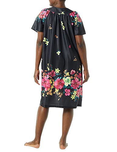 Image of AmeriMark Casual Women's Patio Muumuu House Dress Loose Comfortable Short Sleeve Sun Dress Lounger Gown Sleepwear for Ladies