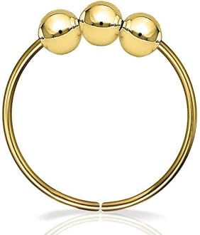 Tiny 14k Gold Filled Beaded Nose Ring - 24 Gauge Thin Handmade Nose Hoop Gold Filled Snug Nose Ring Hoop -14k Gold Nose Piercing For Women - Cormfortable & Elegant Design - Comes with Gift Packaging