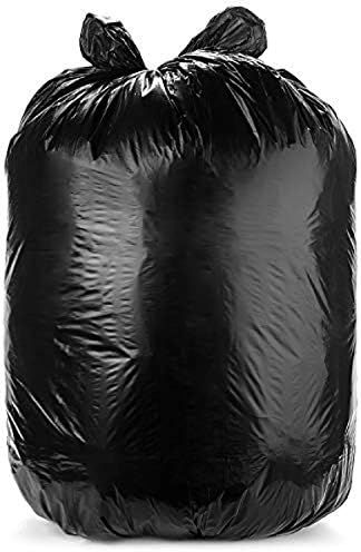 Aluf Plastics 12-16 Gallon 1.25 MIL (eq) Black Heavy Duty Trash C...