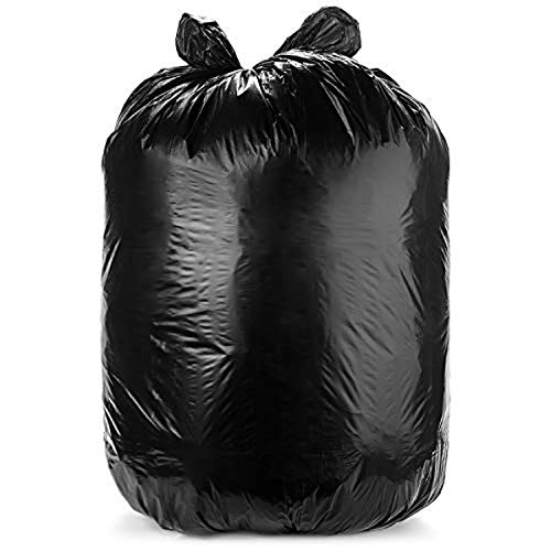 Aluf Plastics 12-16 Gallon 1.25 MIL (eq) Black Heavy Duty Trash Can Liners - 24