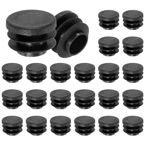 Image of M METERXITY 70 Pack Round Plastic Plug, OD 4 /5 inch Furniture Tube Inserts Pipe Hole End Caps for Tubing Post /Glide Insert for Pipe Post /Table Chair Leg /Metal Tubing /Fence [Black]