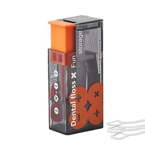 Toothpick Dispenser - Hands frree Floss Pick Container, Flosser Holder | Portable dentall Floss Picks Case with 10 Pieces of Floss, Oral Care Tool Storage Pick Flosser Holder for Cleaning Teeth Travel