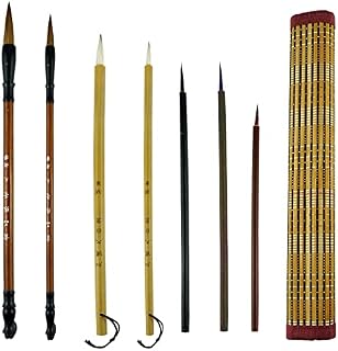 Ailelan Chinese Calligraphy Brush, Chinese Brush Calligraphy Set with Mixed Sizes Chinese Calligraphy Pen for Watercolour Painting Drawing Kanji Japanese Writting (with Brush Holder)