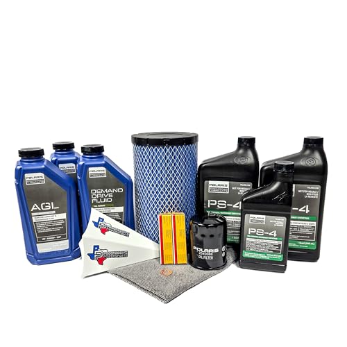 Progressive Powersports Full Service Oil Change Maintenance Kit Bundle Compatible With 17-26 Polaris Ranger 1000 (XP ONLY) Oils Filters Spark Plugs Gloves Rag and Funnel Included P04