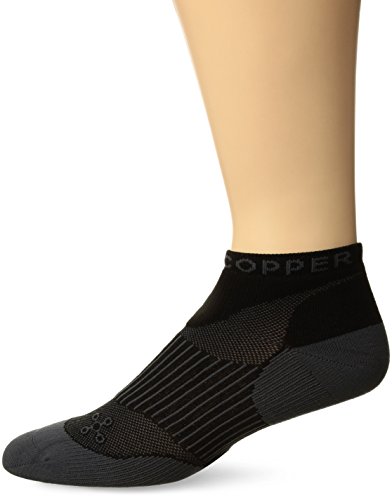 Tommie Copper - Women's Performance Compression Ankle Socks - Black w/ Grey - 7-9.5
