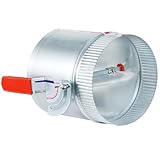 TOP-VIGOR 6 Inch HVAC Duct Manual Volume Backdraft Damper, Galvanized Iron Airflow Control for HVAC, Range Hoods, Fans, Pellet Stove Pipes, Dryer Vents, Adjustable Volume Damper with Sleeve (1 Pc)
