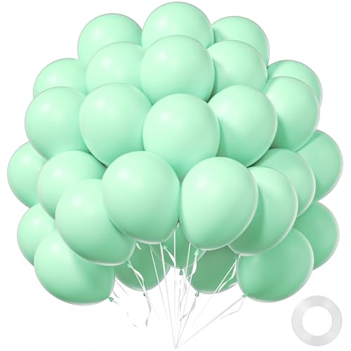 Image of Mint Green Balloons 12inch, Mint Latex 50pcs Party Balloons | Wedding, Baby Shower, Birthday Party Decorations