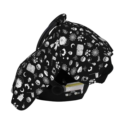 Image of Gothic Baby Car Seat Canopy Cover Multi Use Nursing Cover for Mom Nursing Covers Newborn Goth Shower Gift