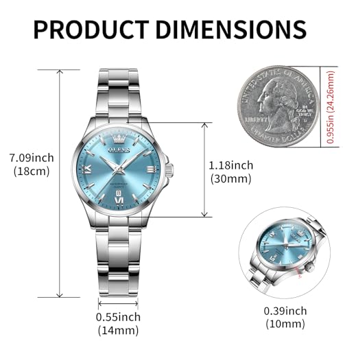 OLEVS Womens Watch Elegant Dress Diamond Analog Quartz Watch Two Tone Stainless Steel Waterproof Luminous Wristwatch3