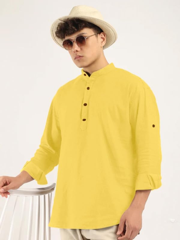 Image of ROYALSCOUT Men's Cotton Blend Full Sleeve Kurta Shirts Pack of 1 Designed for Festive Moments, Cultural Functions, or Casual Gatherings
