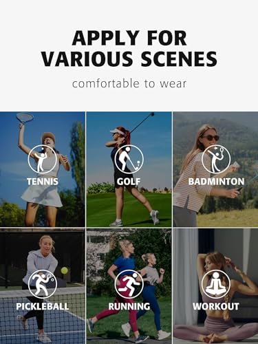 ATTRACO Ladies Golf Tennis Dress with Shorts Built in Bra Sports Skirts Workout Dresses White L - Image 9