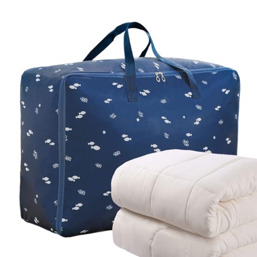 Bolsas de almacenamiento de edredones con cremallera | Organizador de almohadas, bolsillos con cremallera plegables impermeables para ahorrar espacio para guardar ropa, mantas, sábanas y ropa de cama