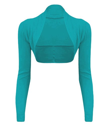 Bolero turquesa Cexi Couture chaqueta fina de manga larga para cenas y eventos de noche