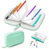 Timueetech Water-Proof Pill Pouch Set， Large pill organizer, Pill Loose-Leaf Storage with Color-Coded Medicine Pouches, Reusable Travel Medicine Organizer， Zippered Pill Organizers Weekly