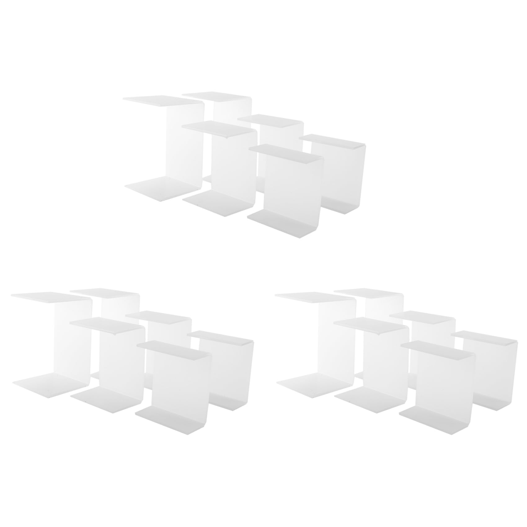 Hndhbfgrt Acrylic Display Risers, Clear Rectangle Stands Shelf for Display 18Pcs