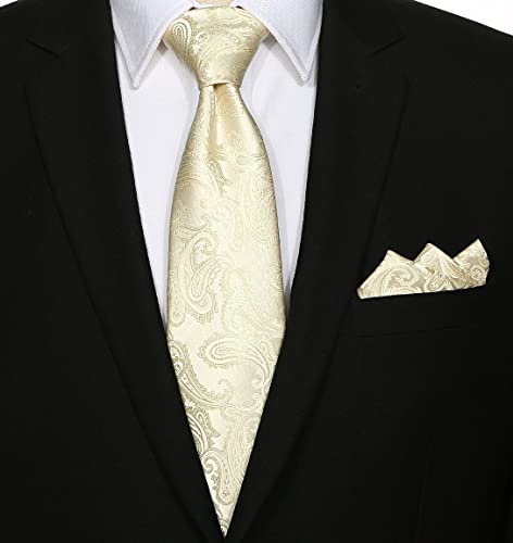 Image of KissTies Mens Paisley Tie And Pocket Square Necktie Sets