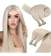 Sunny Itips Hair Extensions Blonde 50S Itip Hair Extensions Human Hair Platinum Blonde Pre Bonded...