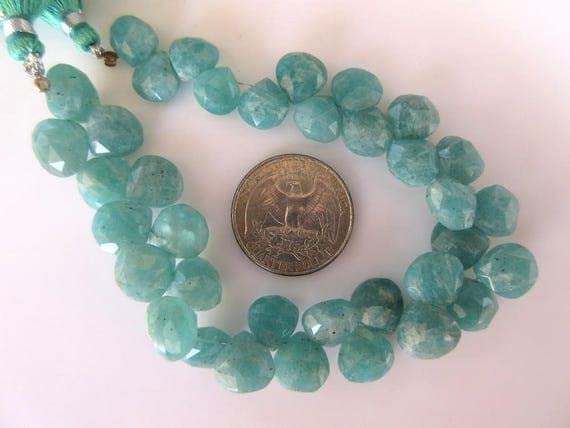 Amazonite perles vertes cœur briolettes facettées 9mm-12mm LKBEADS pierres naturelles fil 4 pouces
