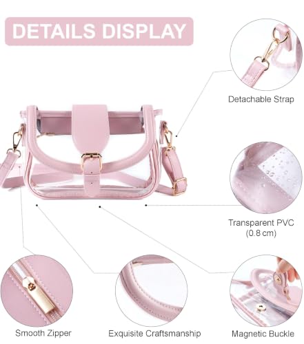 Image of Clear Bag for Stadium Events, Stadium Approved Clear Crossbody Bag for women,Waterproof Saddle bag for Concert