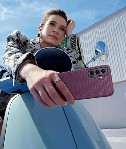 Image of FNTCASE for Galaxy A37-5G Phone Case - Samsung Military Grade Drop Protection Cover, 14ft Drop Tested, Screen Protector Included, Anti-Slip Textured, TPU+PC Dual Layer Shockproof (Burgundy Purple)
