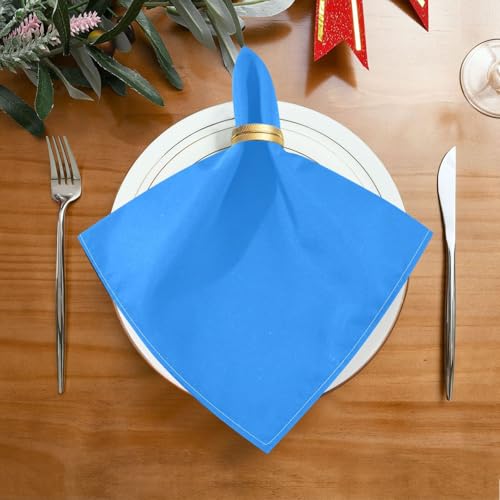 Servilletas de Tela Reutilizables Poliester Azul Set x6 miniatura 2