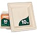 100% Compostable Square Paper Plates [50-Pack] - {PFAS-Free} - {BPI Certified} - [10 Inch] Heavy Duty, Eco-Friendly, Biodegradable Bagasse Dinner Plates - Natural Brown 10" Plate by Stack Man 2