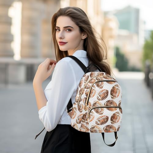 Image of ALAZA Rugby Watercolor American Football Women Backpack Purse Ladies Fashion Shoulder Bag Daypack Travel Bag 10L