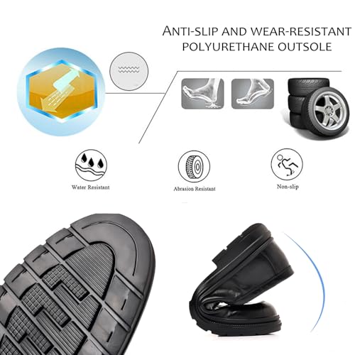 Men's Leather Platform Penny Loafers Retro Round Toe Slip-On Chunky Heel Wedding Dress Shoes Classic Casual Business Formal Shoes4