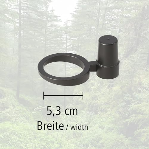 Lantelme Halter für Regenmesser Kunststoff Öffnung Ø 5,3cm für Stiel Stabmontage Farbe Schwarz als Ersatzteil | Ersatzhalter Niederschlagsmesser Ersatz Stielhalter Holzstiel