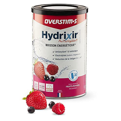 OVERSTIM.s - Hydrixir Antioxidante (600 G) - Frutas Rojas - Bebida Energética Isotónica Para El Deporte - Hidratación Y Rendimiento - Sabores Naturales - Sin Acidez - Sin Conservantes 600 g