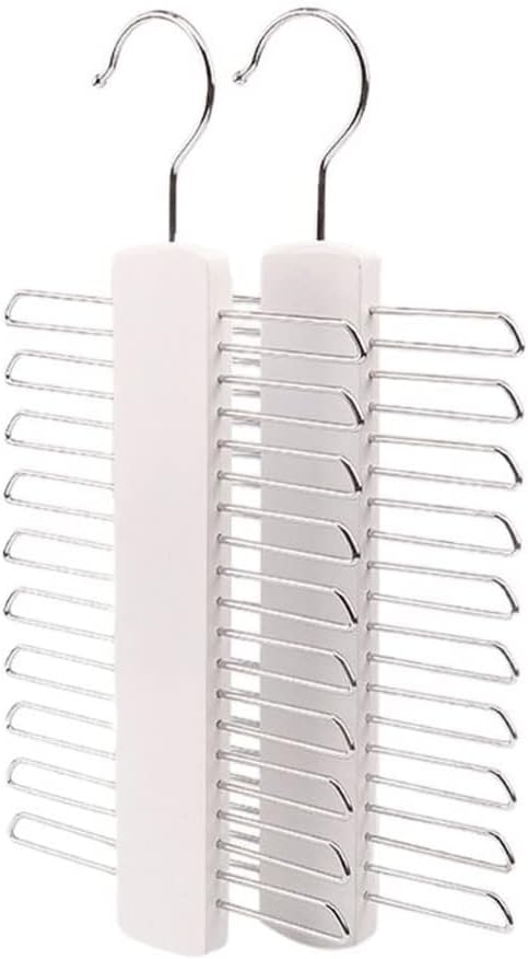 2 Pcs Belt Organizer Rack,Tie Rack,Wooden Tie Rack Hanger - Scarf, Belt, Accessory Organiser Rack (Color : Wood Color) (OneColor)