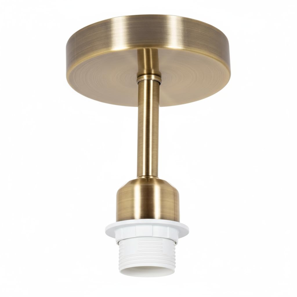 HQTS Ceiling Light Fitting, Pendant Light Fitting with E27 Screw Bulb Holder Suitable for Lamp Shades (Copper)