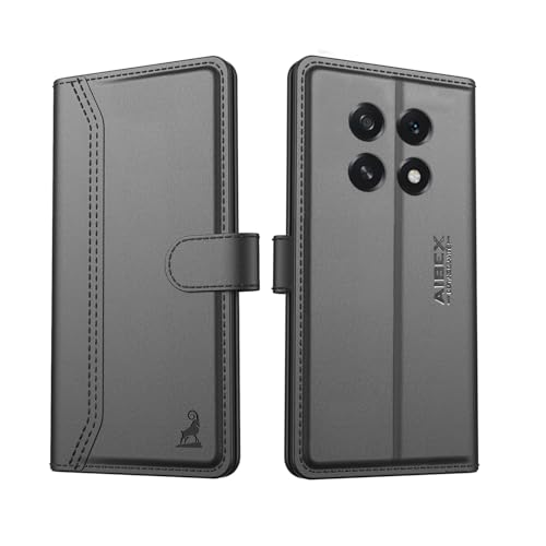 Image of AIBEX Compatible for Oppo F29 5G Flip Cover Leather Finish with Magnatic Closure | Inside TPU with Card Pockets | Wallet Stand | Complete Protection Flip Case -Black