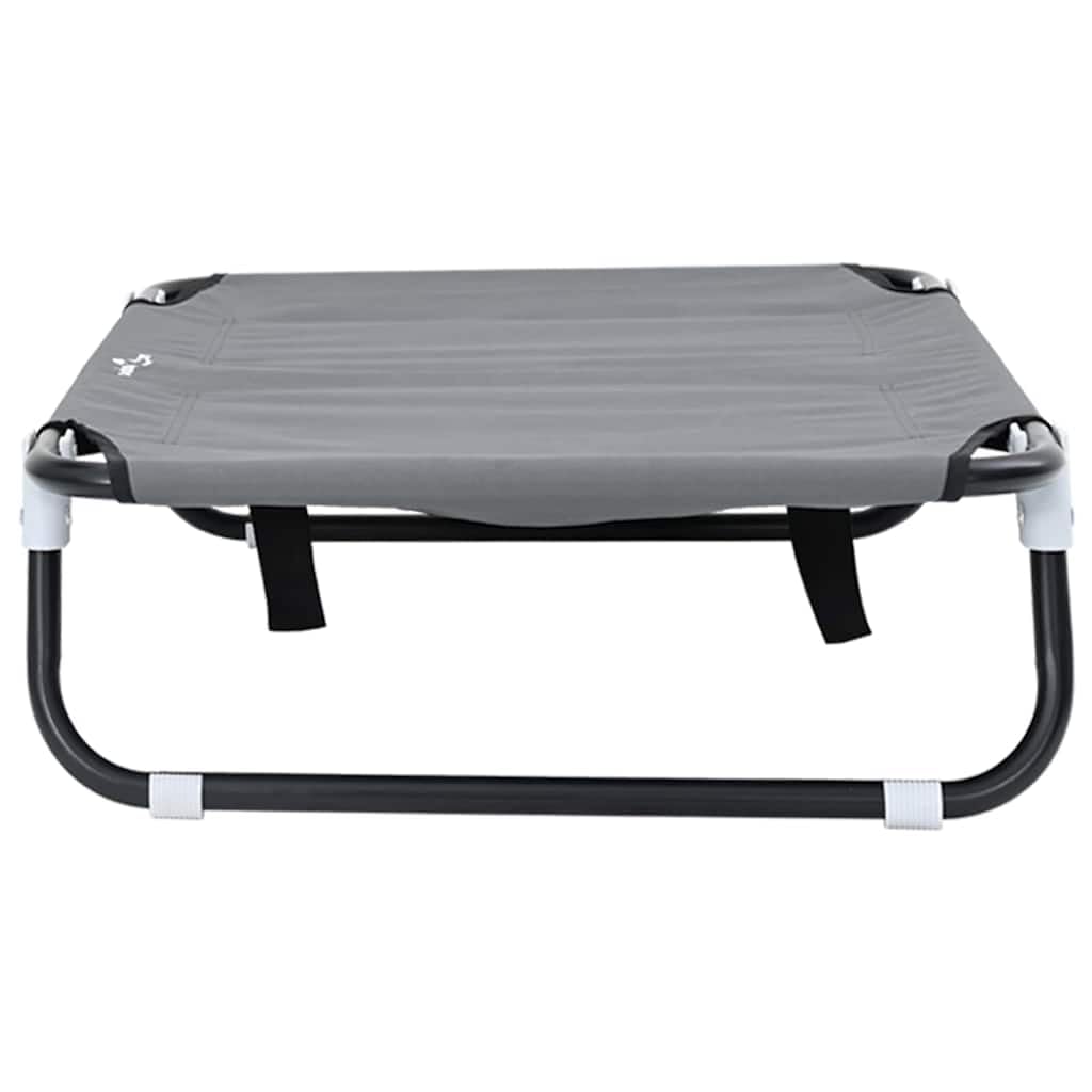 Cama para perros gris claro de acero 70 x 46 x 18 cm plegable, para interior y exterior, suelo antideslizante, transpirable, resistente a los arañazos, cojín ligero para perros para salón