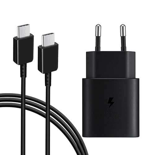 25W USB C Caricabatterie con cavo di Ricarica veloce 1.5M Telefono Cellulare Veloce Caricabatterie per Samsung Galaxy S25 S24 S23 S22 S21 S20 Ultra A70 A55 A54 A53 A52 A34 A33 A15 M52 M34 M14 M13