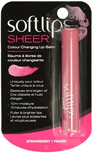 Softlips Sheer Colour Changing Lip Balm Strawberry, Argan Oil and Beeswax, 2g - 1