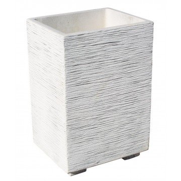 AnaParra Jardinera Cuadrada Moderna en Hormigón Piedra para Exterior Bering 30X25X42cm. Natural Gris