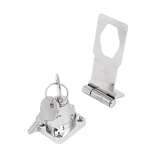 Door Lock Latch Cabinet Locks With Keys Hasp Lock，3-Inch Clasp Keyed Hasp Latch Lock Safety Gate Latches,Without Padlock,Chrome #TOP5