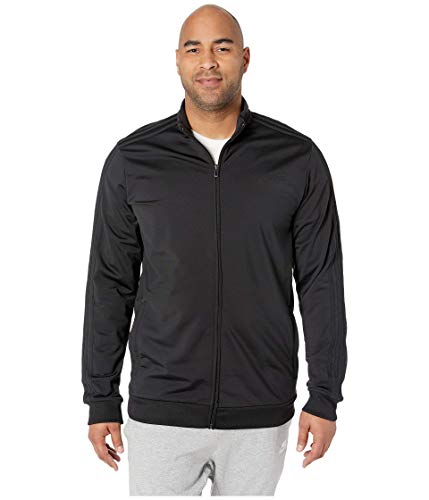 adidas Men's Essentials 3-stripes Tricot Track Jacket, Black/Black, Medium